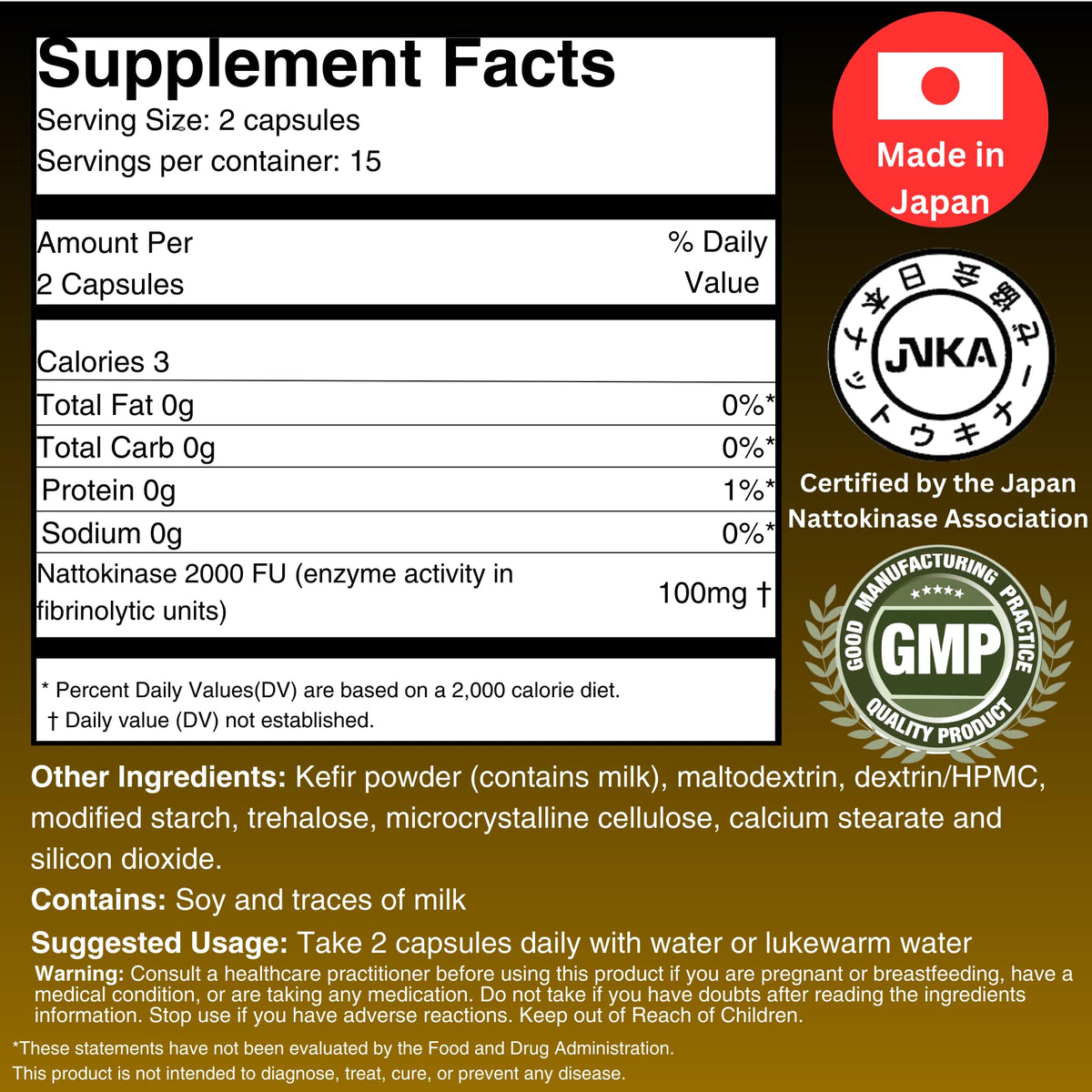 Capsules de Nattokinase et Kefir dans une main