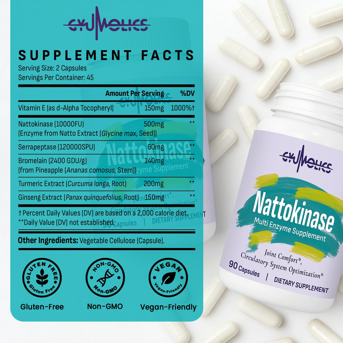 Capsules de Nattokinase Gyumolics dans une main