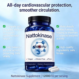 Capsules de Nattokinase SEAFLEX sur une surface blanche