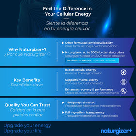 Capsules de naturgizer+ Complexe NAD Plus sur une table