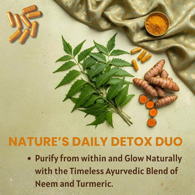 Capsules de Neem et Curcuma Ireya Ayurveda avec étiquette visible