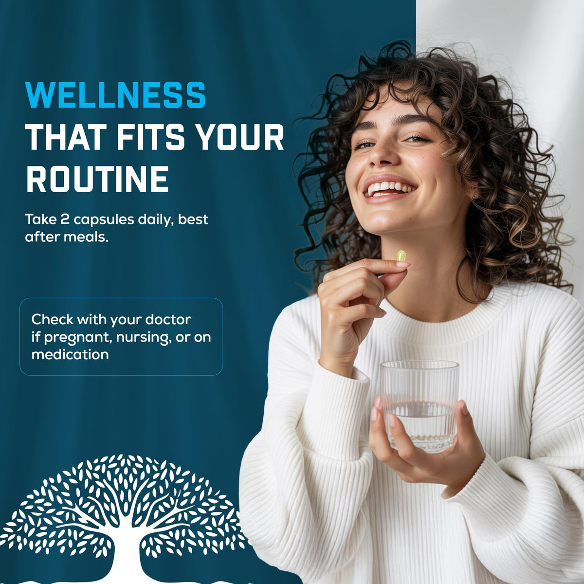 Capsules de neem et moringa bio Raiz DE sur une table en marbre