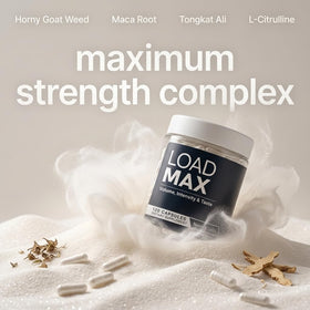 Capsules de Nevora Labs Load Max sur une surface blanche