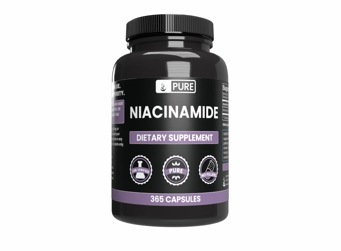 Capsules de Niacinamide PURE ORIGINAL INGREDIENTS en flacon