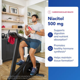Capsules de Niacitol 650 mg sur une surface blanche