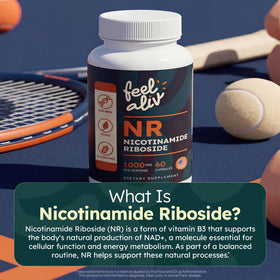 Capsules de Nicotinamide Riboside Feelaliv sur une surface en bois