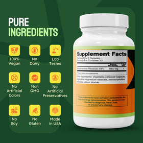 Capsules de Nicotinamide Riboside présentées sur une surface plane