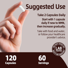 Capsules de NMN 1000mg Qmiozzy dans une main