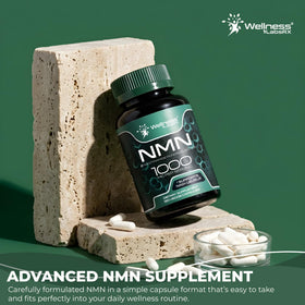 Capsules de NMN sur une surface en bois