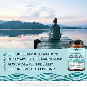 Capsules de Nobi Nutrition Magnésium Ashwagandha sur une surface blanche