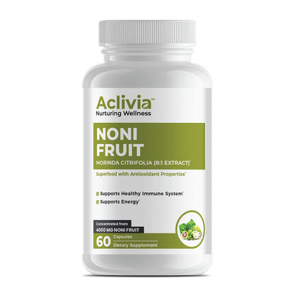 Capsules de noni Aclivia 4000 mg en bouteille vue de face