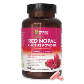 Capsules de Nopal Rouge Maxx Herb, 180 unités, vue de face