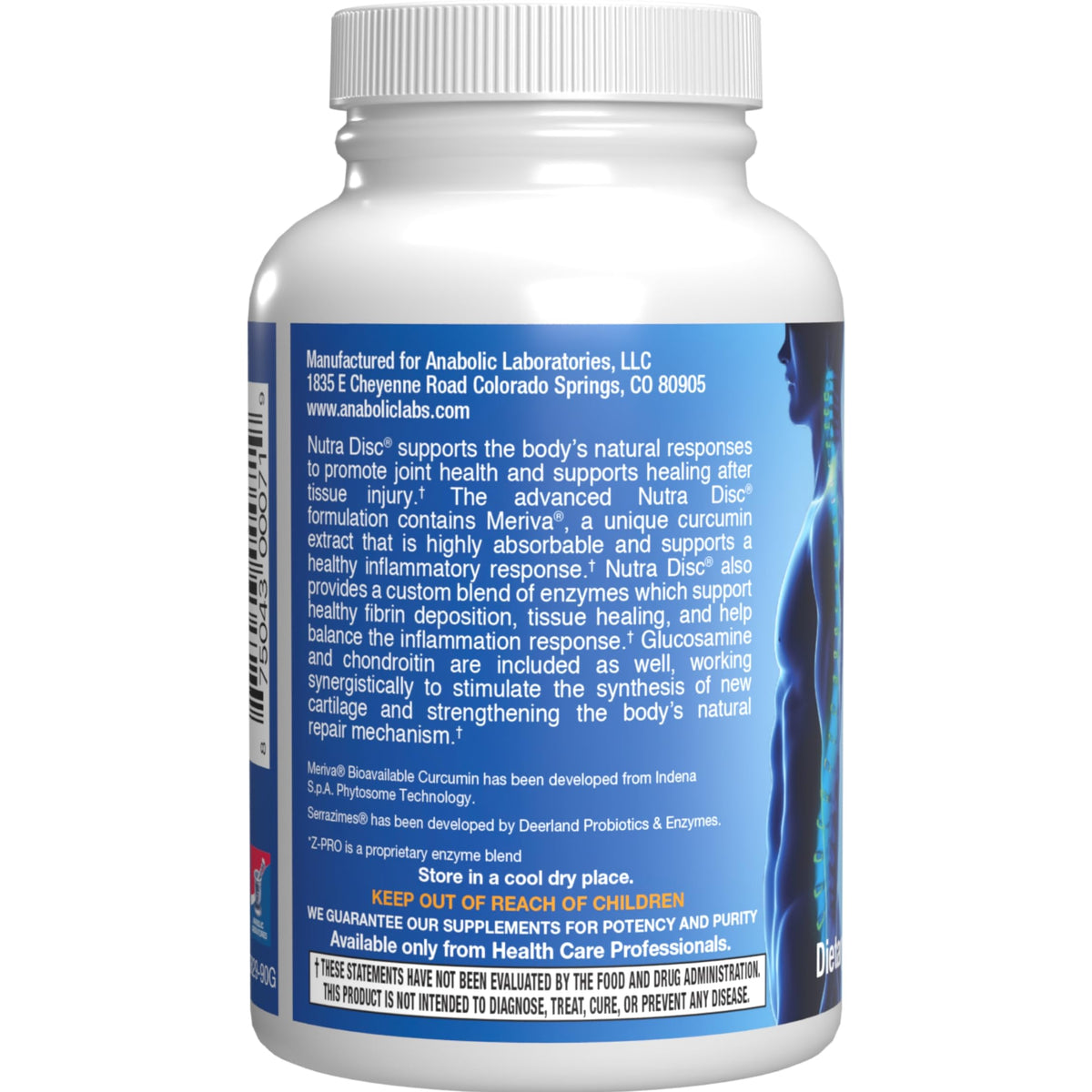 Capsules de Nutra Disc sur une surface blanche