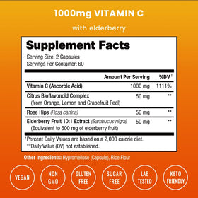 Capsules de NutraChamps Vitamine C 1000 mg avec Églantier