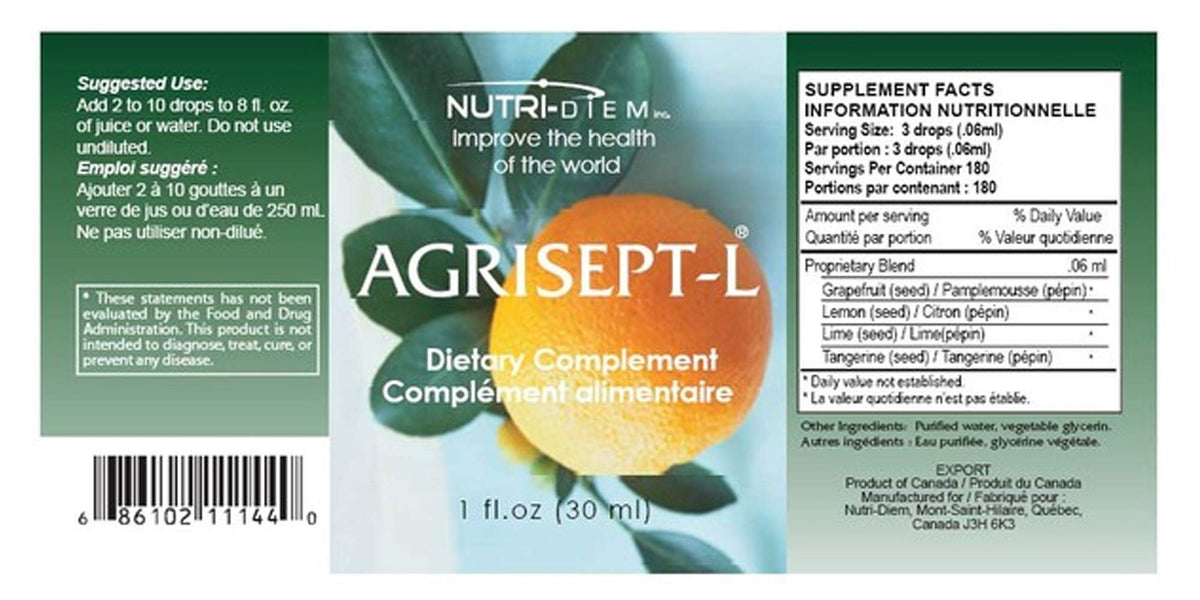 Capsules de Nutri-Diem Agrisept-L en gros plan