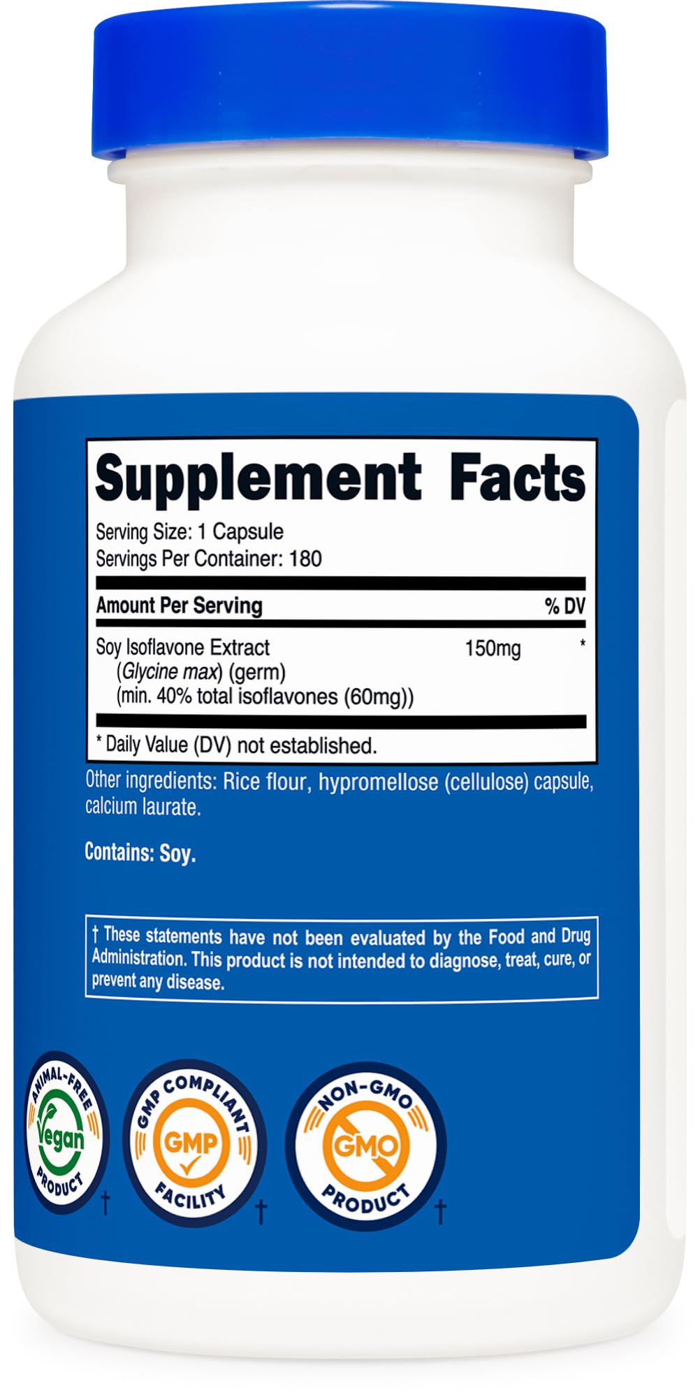 Capsules de Nutricost Isoflavones de Soja sur une cuillère en bois