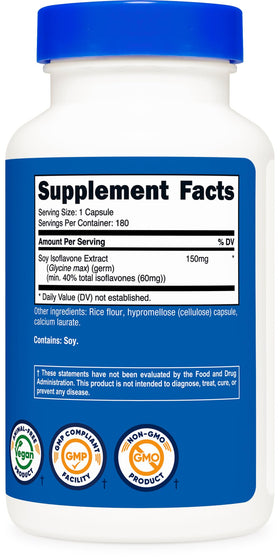 Capsules de Nutricost Isoflavones de Soja sur une cuillère en bois