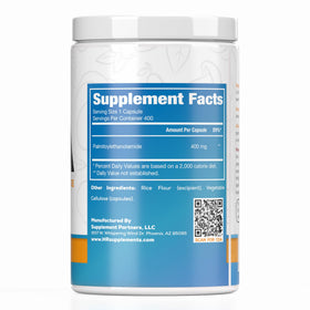 Capsules de Palmitoylethanolamide HARVEST NATURALS 400mg - vue de côté
