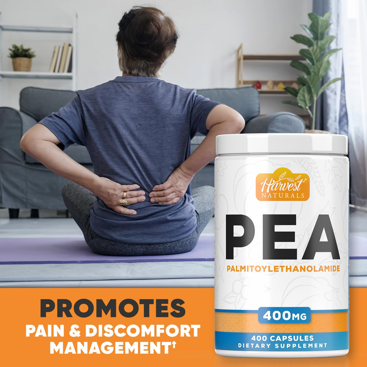 Capsules de Palmitoylethanolamide HARVEST NATURALS - sans gluten et sans soja