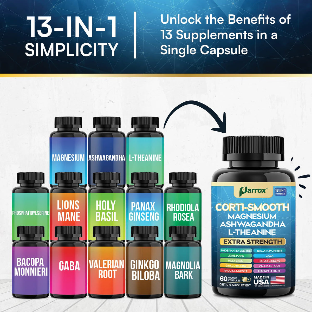 Capsules de Parrox Corti-Smooth dans la main d'une personne