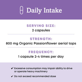 Capsules de passiflore Oregon's Wild Harvest avec une cuillère pour dosage