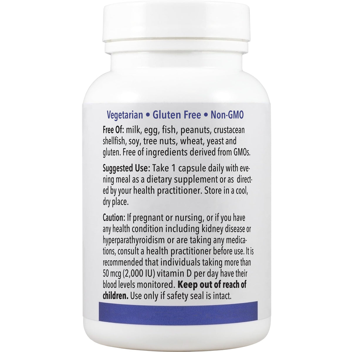 Capsules de Patient One Vitamine D3 5 000 UI dans un verre