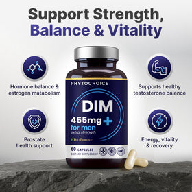 Capsules de PHYTOCHOICE DIM pour Hommes sur une surface blanche