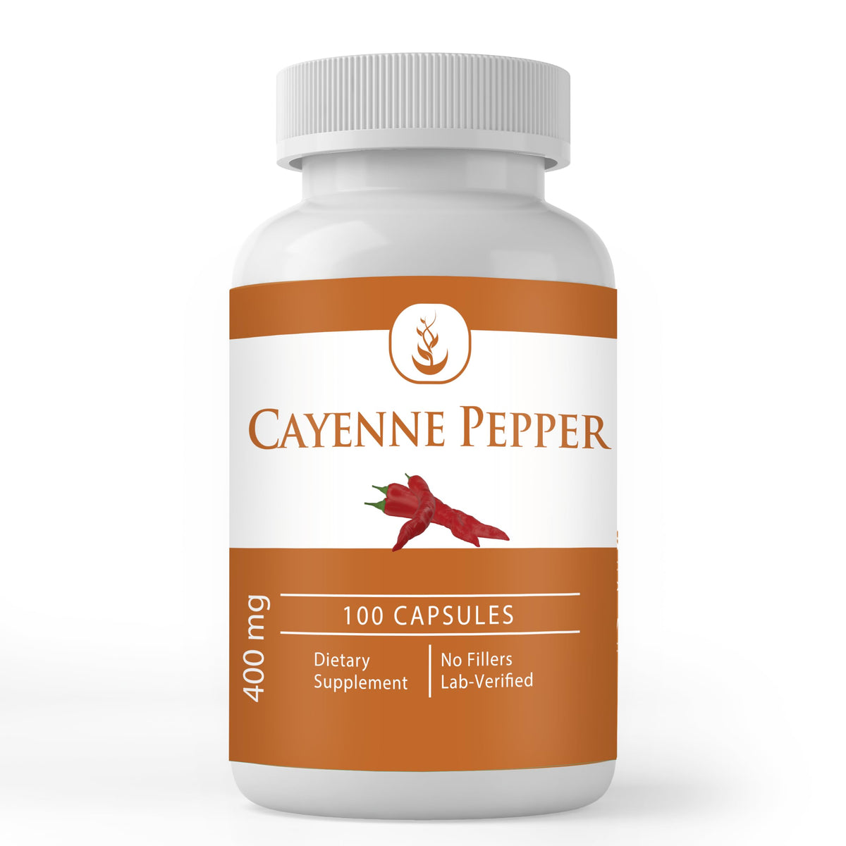 Capsules de piments de cayenne PURE ORIGINAL INGREDIENTS vue de face