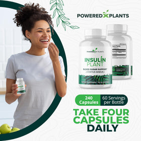 Capsules de plantes insuline 3000mg avec un fond naturel