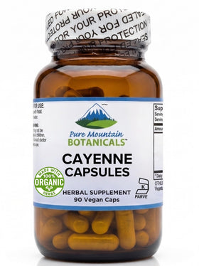 Capsules de Poivre de Cayenne Bio Pure Mountain Botanicals vue de face