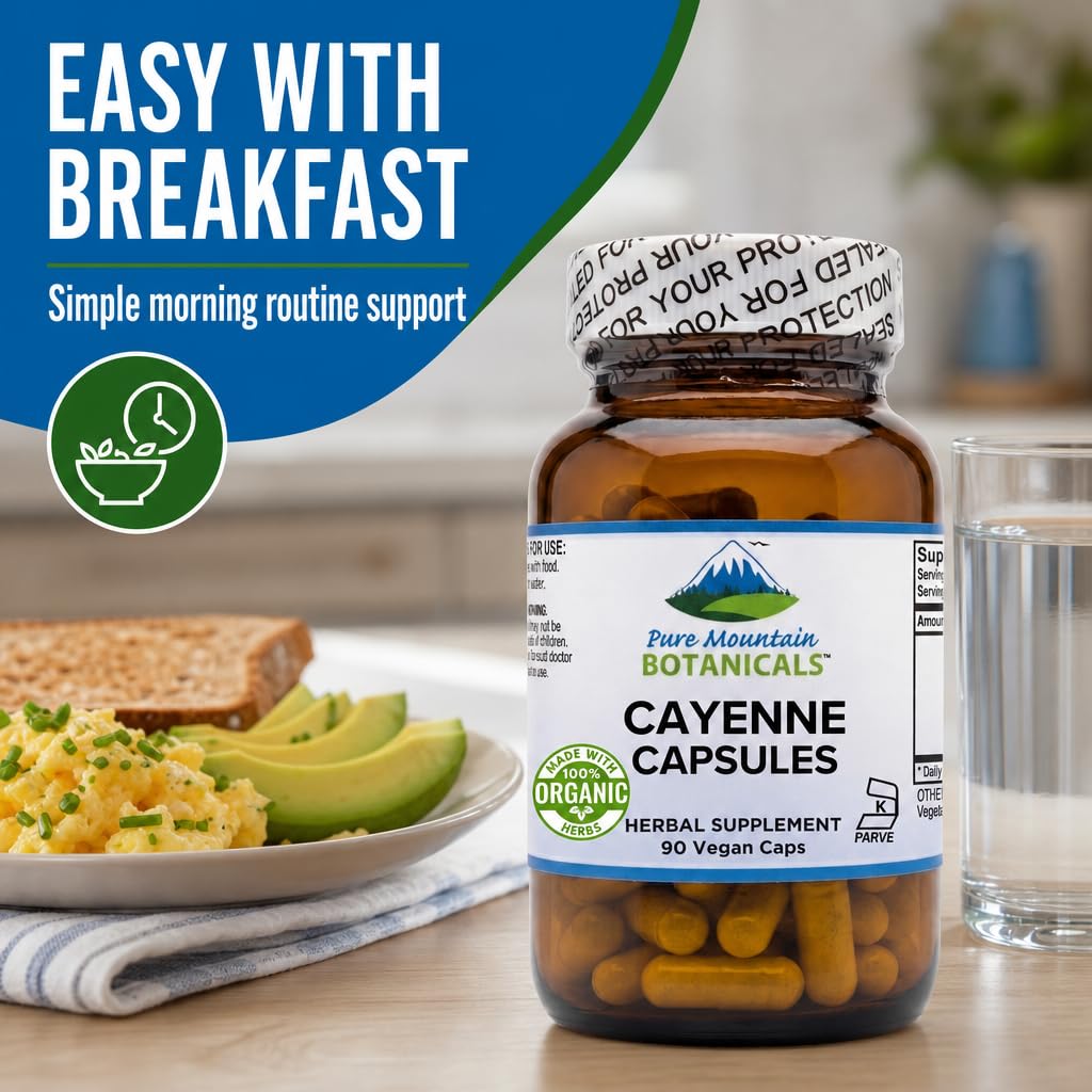 Capsules de Poivre de Cayenne Bio sur une table en bois
