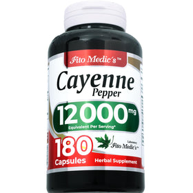 Capsules de poivre de cayenne FITO MEDIC'S sur une surface blanche