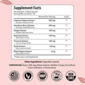 Capsules de poivre de cayenne ForestVibe avec étiquette et dosage