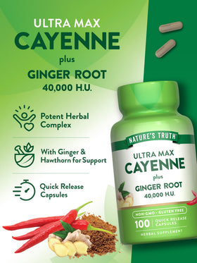Capsules de Poivre de Cayenne Nature's Truth sur une table