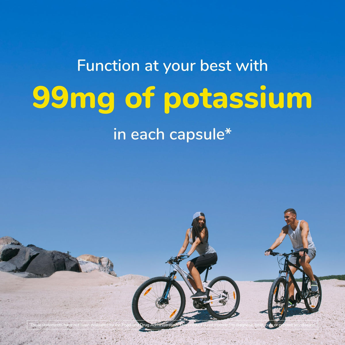 Capsules de Potassium Twinlab avec des éléments de santé en arrière-plan