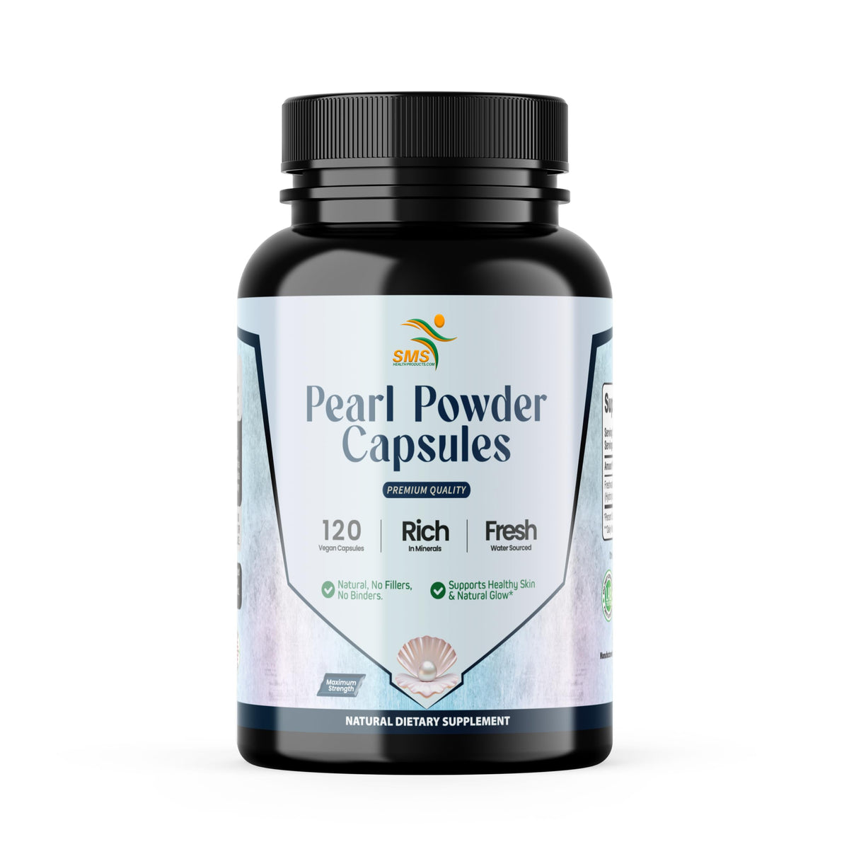 Capsules de Poudre de Perle 120 Veggie - vue avant du flacon