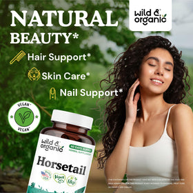 Capsules de prêle Wild & Organic sur une table