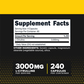 Capsules de Primaforce L-Citrulline 3000mg sur une surface blanche