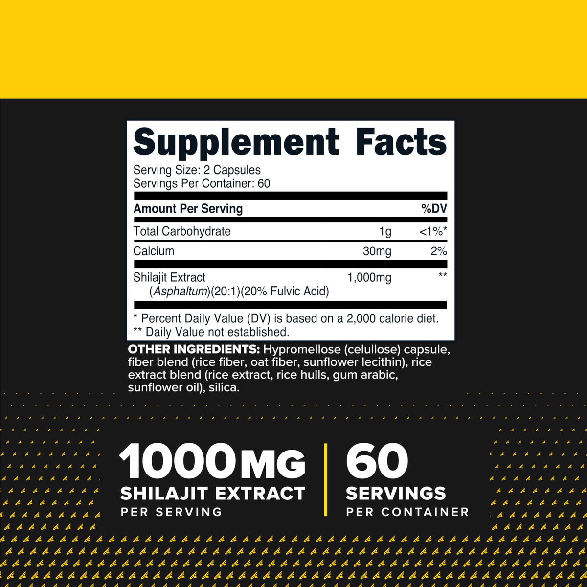 Capsules de Primaforce Shilajit avec l'étiquette visible