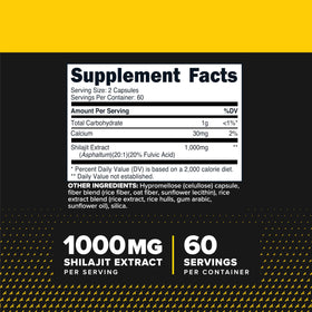 Capsules de Primaforce Shilajit avec l'étiquette visible