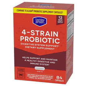 Capsules de probiotique berkley jensen dans une main