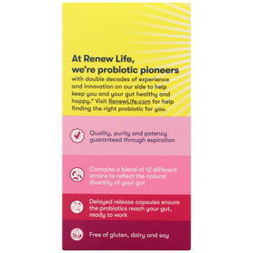 Capsules de probiotique Renew Life pour femmes sur une table