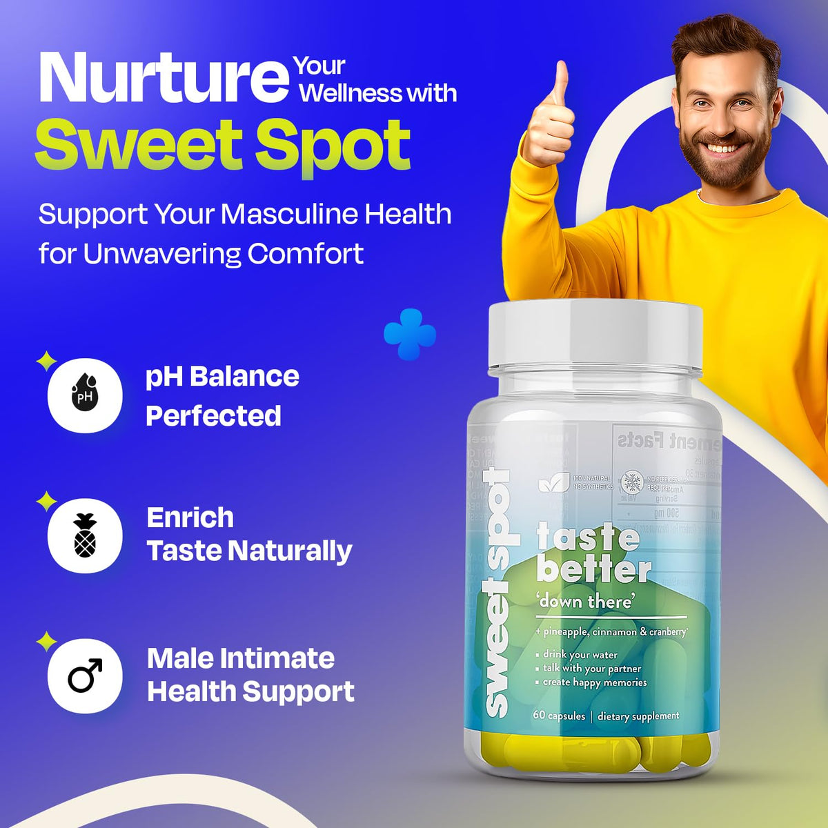 Capsules de probiotiques avec un fond d'ananas et de cranberry