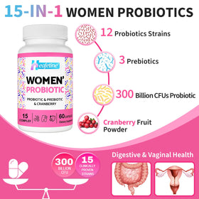 Capsules de Probiotiques Heafetine sur une surface blanche