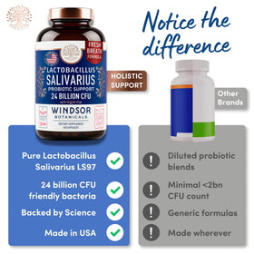 Capsules de probiotiques Lactobacillus Salivarius en environnement naturel
