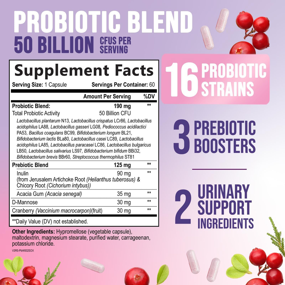 Capsules de probiotiques Nature's Nutrition vue de près