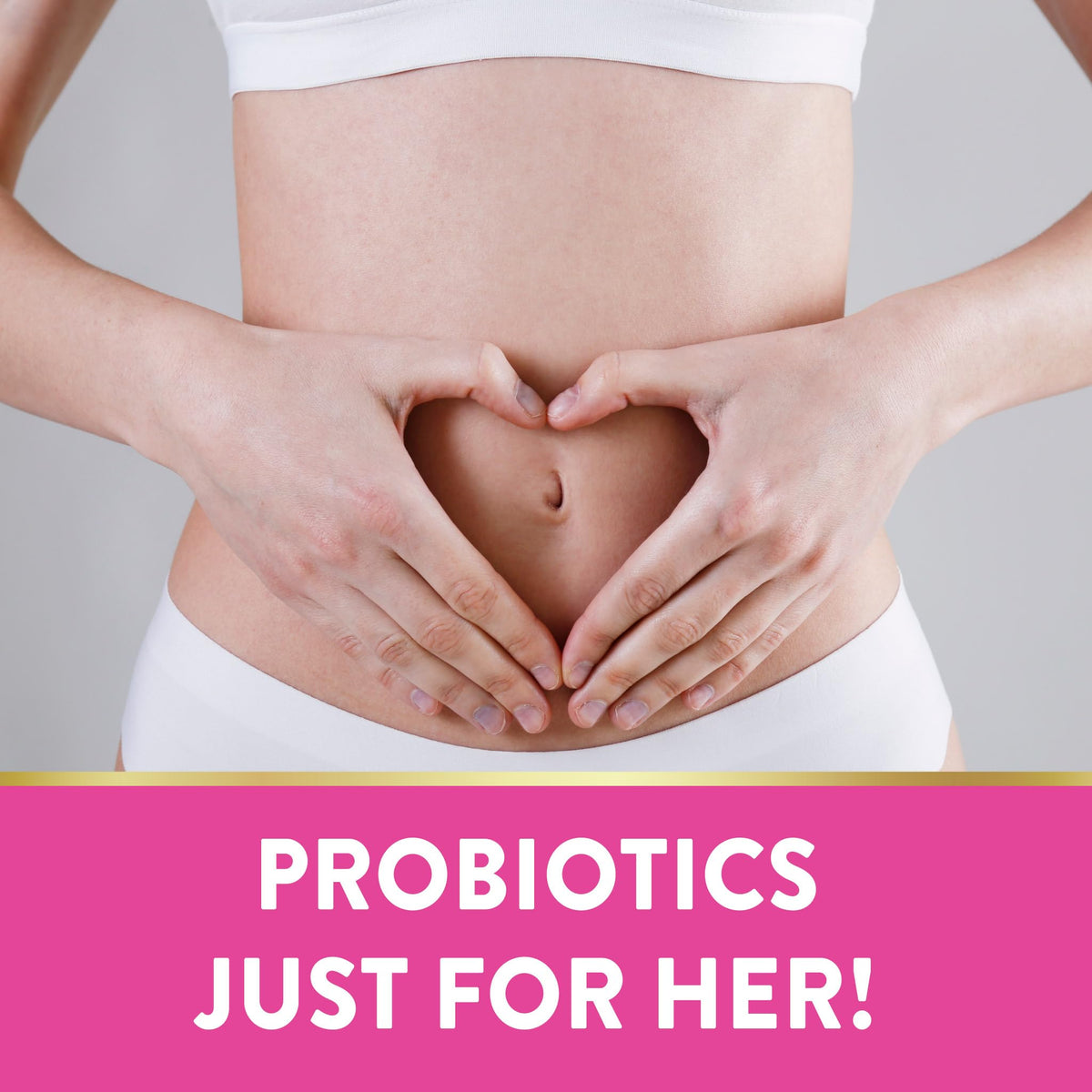 Capsules de probiotiques Nature's Truth avec prébiotiques, près d'une plante