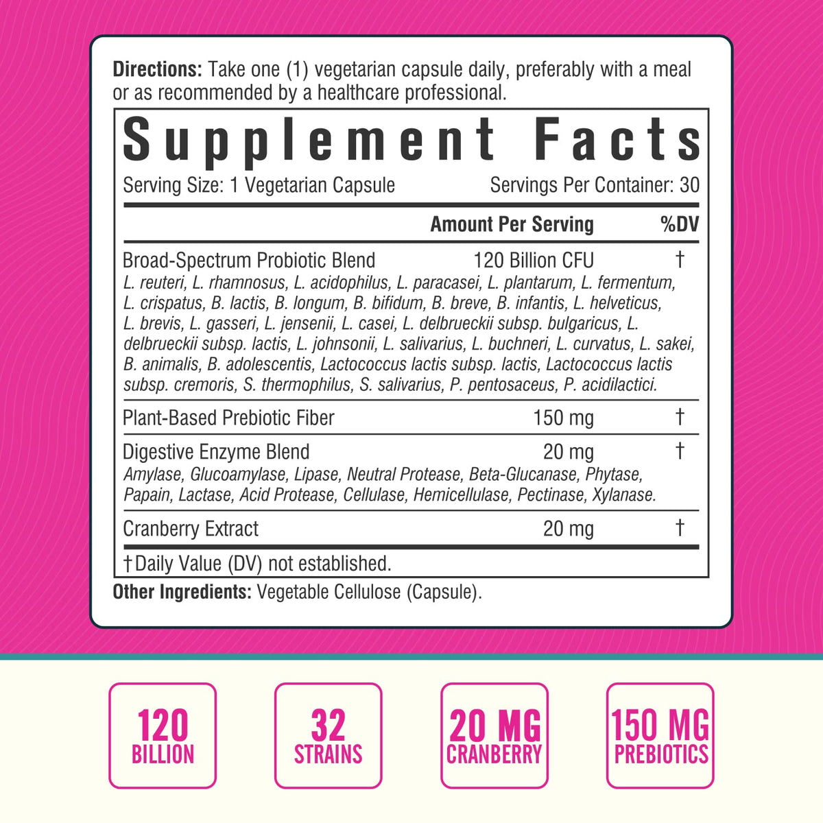 Capsules de probiotiques Nordvida pour femmes en gros plan