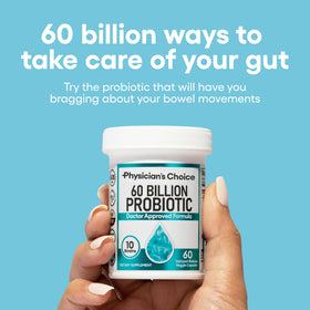 Capsules de probiotiques Physician's CHOICE sur fond blanc
