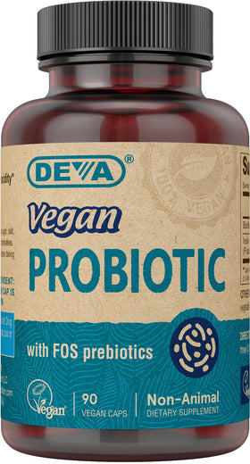 Capsules de probiotiques végétaliens DEVA en boîte de 90 unités